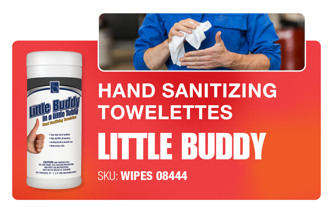 Little Buddy - Hand Sanitizing Towelettes - Cold and Flu Prevention - Deodorize, Disinfect, Kill COVID-19