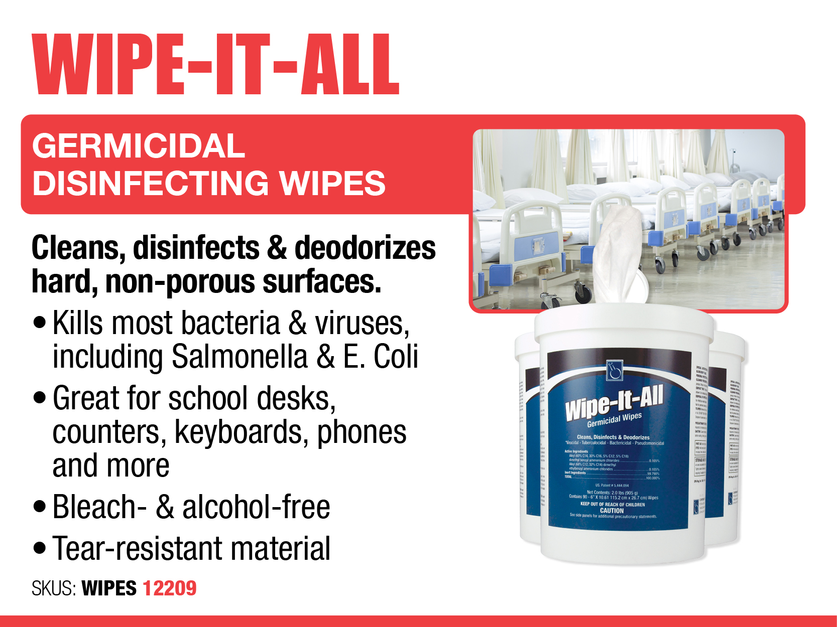Wipe It All - Disinfecting Wipes - Cold and Flu Prevention - Deodorize, Disinfect, Kill COVID-19
