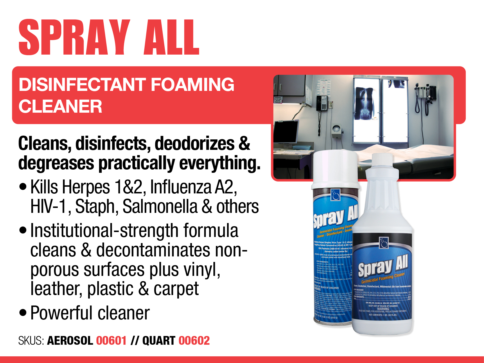 Spray All - Foaming Cleaner - Cold and Flu Prevention - Deodorize, Disinfect, Kill COVID-19